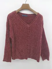 ◇ AS KNOW AS アズノゥアズ 長袖 ニット セーター サイズ* ボルドー系 レディース E  【1305220004623】