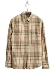 【お得なクーポン配布中!】 00s ローレンジーンズ ラルフローレン チェック 長袖 フランネル シャツ レディース M オールド ポロ コットン ネルシャツ 長袖シャツ 薄手