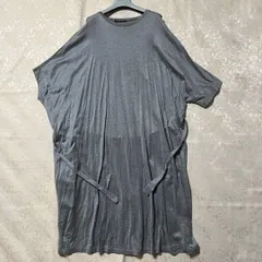 ミズイロインド　変形ロングワンピース　mizuiro ind グレー　共布リボン オーバーサイズ　リセヨル　コットン