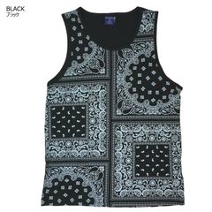 SUBCIETY美品】XLサイズ ペイズリーバンダナ柄 メッシュタンクトップ 