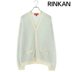 最終価格　Supreme 22FWモヘアカーディガン XL【在庫あり】SUPREME 22SS BRUSHED GRID MOHAIR CARDIGAN