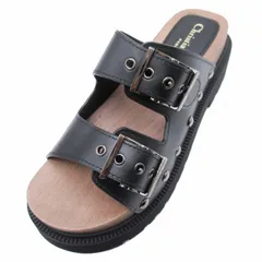 極美品 22ss クリスチャンディオール Christian Dior Dior QUAKE 厚底 スライドサンダル ダブルベルト クロッグ プラットフォーム シューズ レザー ミュール 靴 ディオールクエイク 37D/24.0cm 黒 ブラック/YM3