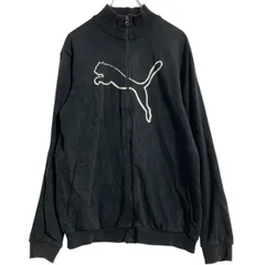 PUMA ロゴスウェット トレーナー キッズ XXL 170程 ブラック プーマ スポーツ フルジップ 裏起毛 古着卸 アメリカ仕入 a701-6481