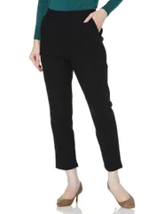 [グンゼ] あったかストレッチパンツ Tuche トゥシェ レギンスパンツ テーパードスタイル 2タック WW ワンダーウォーム レーヨン混 裏起毛 アンクル丈 レディース newブラック