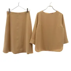 LANDS' END ランズエンド 7分袖 スカートスーツ 上下 セットアップ 9 ベージュ レディース 古着