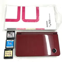 TK306 Nintendo ニンテンドー 任天堂 DSi LL UTL-001 ワインレッド 本体 ゲームソフト3本 説明書付き