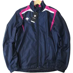 新品 DESCENTE デサント 防風 撥水 裏地フリース ウィンドブレーカー ジャケット ブルゾン スポーツウェア ネイビー/ピンク DAT3664のサムネイル