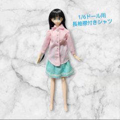 1/6ドール用長袖襟付きシャツ　ピンク　バービー