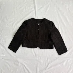 美品 COMME CA FILLE コムサフィユ 女の子 子供用 ボレロ ジャケット 110㎝  ブラック リボン ドット ラメ かわいい 発表会 結婚式 セレモニー フォーマル 入園式