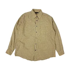 90s ビンテージ 旧タグ J.CREW チェック柄 総柄 長袖 シャツ L/イエロー系 メンズ