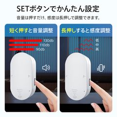防犯ブザー 防犯アラーム 最大音量130db ワンタッチ 開放検知 衝撃検知 超薄型 侵入防止 防犯対策 ドア用 窓用 オフィス 寝室 玄関 書類保管庫