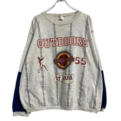 プリントスウェット トレーナー M～ ライトグレー ネイビー 野球 古着卸 アメリカ仕入 a612-6925