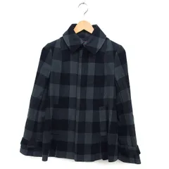 ブラック バイ マウジー BLACK by moussy タグ付き ステンカラー ジャケット アウター チェック 比翼仕立て 2 黒 ブラック /NT27のサムネイル