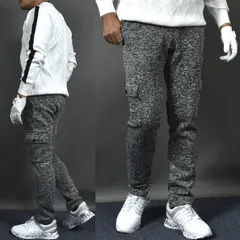 送料無料 アウトレット ミックスチャコール/XXXLサイズ【COMONGOLF/コモンゴルフ】裏起毛スライバーニットストレッチゴルフカーゴパンツ(CG-NF52202B)  ゴルフウェア メンズ ローライズ テーパード 防寒 裏起毛 秋 冬 ズボン スラックス