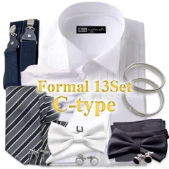 ウイングカラーシャツ 13点セット C フォーマル ブライダル シャツ 結婚式用 タキシード モーニング 新郎新婦 ご両親 モーニングにも対応 WAWAJAPAN