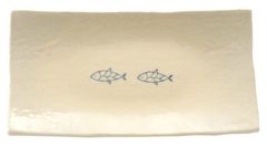 新品 窯元SOUSEN 瀬戸焼 おさかな 長角皿 (中) 2つ並び