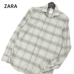 ZARA ザラ マン 現行タグ★ 通年 レギュラーフィット 長袖 チェック シャツ Sz.S　メンズ グレー