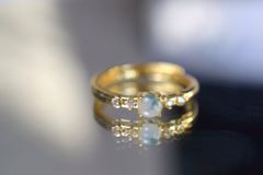 RG10-96 一点物 ミャンマー産 氷糯種 白底藍花 本翡翠 ヒスイ 指輪 フリーサイズ 金属アレルギー対応