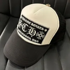 ΩNA3715 大人気! CHROME HEARTS クロムハーツ メッシュ キャップ 帽子 トラッカー ロゴ ワッペン OTTO ホワイト ブラック