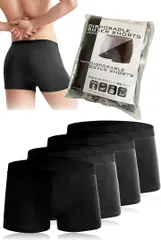 AZure 使い捨てパンツ メンズ 黒 8枚セット 男性用 下着 ボクサーパンツ 個包装 サイズ2 参考体重60～70kg(ブラック,  2)