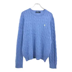 Polo by Ralph Lauren ポロ ラルフローレン ケーブルニット セーター ライトブルー(メンズ M)中古 古着 V1623