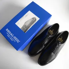 【試着のみ美品】REGAL 【プレーントゥ レザーシューズ】27EEE ブラック リーガル 革靴 25100464