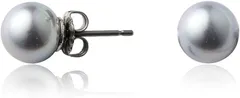 aniva・organic(アニバ・オーガニック) 人工真珠の高級品 ナチュラルな質感 匠の技 パールピアス 金属アレルギー対応 冠婚葬祭 本真珠にも劣らない美しい輝き チタン( ［01-02］ ［グレー］ ［ピアス］,  ［01］ 6mm珠)