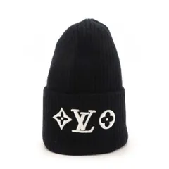 ルイヴィトン　ニットキャップ　ニット帽　モノグラム　黒　新品未使用　箱付き LOUIS VUITTON ルイ ヴィトン ビーニー LV ヘッドライン ロゴ