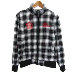 フィラゴルフ ブルゾン ジャケット ゴルフウエア アウター 黒 白 レディース Mサイズ ブラック×ホワイト FILA GOLF 【中古】