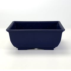 プラ鉢 5号 長角鉢 青 幅15.1cm×奥行11.3cm×高さ6.4cm 