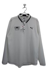 PUMA GOLF(プーマゴルフ) 長袖ポロシャツ 白黒 メンズ XXL ゴルフウェア 2507-0073 中古