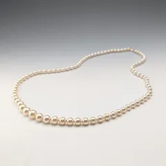 英国ヴィンテージ パールネックレス 70cm 9ctゴール​ド留め具 ケース付 Ciro