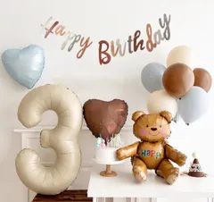 人気♡くすみカラー お誕生日飾り風船セット　１歳　２歳　３歳　４歳　５歳　６歳　７歳　８歳　９歳　１００日祝い　記念日　おうちフォト　男の子　女の子