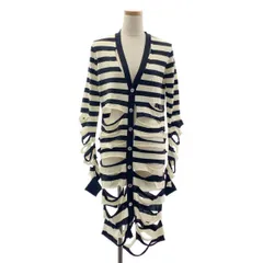 【美品】  tao COMME des GARCONS / タオコムデギャルソン | 2010SS | ウール カットアウト ロングカーディガン ニットワンピース | S | ブラック/ナチュラル | レディース