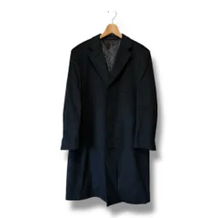 【美品】 カシミヤ100% チェスターコート INTIMAGE 黒 メンズ XL メンズスーツKOKUBO カシミヤ100％ チェスターコート メンズ