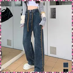 送料無料 デニムパンツ 長ズボンハイウエスト美脚 レディース デニムセミワイドパンツ ロングパンツ ストレートパンツ カジュアル ズボン 韓国風 ジーンズ ボトムス 脚長ジーパン着やせ 体型カバージーンズ 大人美脚オルチャン