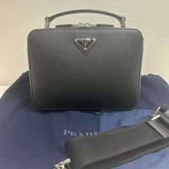 お値打ち品【美品】【PRADA】ブリック サフィアーノレザーバッグ