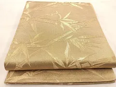 平和屋着物◎六通柄袋帯　笹竹文　金糸　正絹　逸品　BAAU8815ycのサムネイル