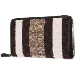 【新品 未使用】コーチ 財布 COACH アウトレット シグネチャー ジャガードストライプ ミディアム ID ジップ アラウンド ウォレット 二つ折り財布 C8419 IMLOV