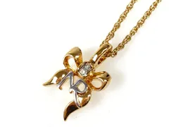 ニナリッチ　NINA RICCI　NRロゴ　リボン　ネックレス　シルバーカラー×ゴールドカラー　送料無料