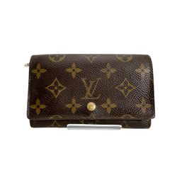 ルイヴィトン M61736 モノグラム L字ファスナー ポルトモネビエ・トレゾール 二つ折り財布 LOUIS VUITTON ブラウン