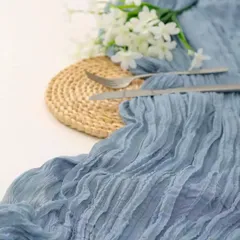 テーブルクロス ブルー テーブルセンタークロス テーブルランナー  チュール ウェディング 結婚式 ウェルカムスペース パーティー テーブル装飾 おしゃれ ダイニングテーブル　帯 二次会装飾 淡い色  ブルー