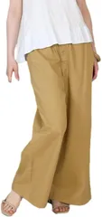cmy select ゆったり ワイドパンツ ツイル レディース( ベージュ,  L)