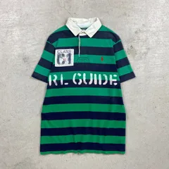90年代 Polo by Ralph Lauren RL GUIDE ポロバイラルフローレン ボーダー ポロシャツ ラガーシャツ メンズS-M相当 