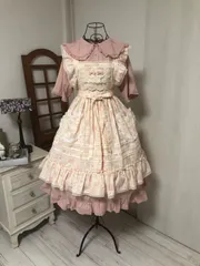 ピンクハウス タブリエ　白 ☆最終価格☆ピンクハウス/モチーフ付きオリジナルチェックタブリエ