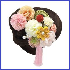 髪 飾り 3点セット 成人式 つまみ細工 花 七五三 浴衣 袴 着物 振袖 和装 髪飾り 卒業式 結婚式 髪留め コーム OTAKUMARKET ヘアアクセサリー 3カラー (ピンク)