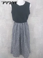 ◇ KBF ケービーエフ ノースリーブ ロング ワンピース サイズF ブラック ホワイト レディース 【中古】 【1002801697488】