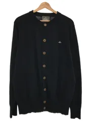 Vivienne Westwood MAN ヴィヴィアンウエストウッド マン コットンリネンラウンドネックニットカーディガン ブラック サイズ：50のサムネイル