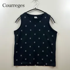 美品　courrèges クレージュロゴ　リブ編み ノースリーブ トップス Courreges - クレージュ タンクトップ ノースリーブ シャツ