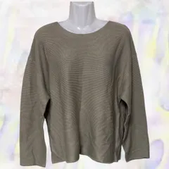 OPAQUE.CLIP　オペークドットクリップ　セーター　カーキ　レディース　ニット　長袖　サイズ40　ラウンドネック　シンプル